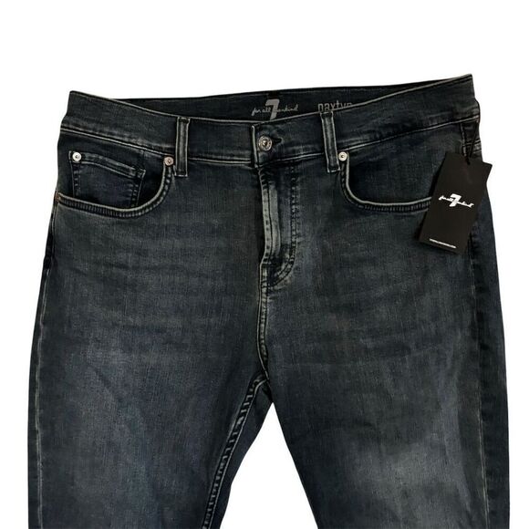 7 For All Mankind Paxtyn Men's Slim Fit Jeans Blue Size 34 Dark Wash - Picture 3 of 9